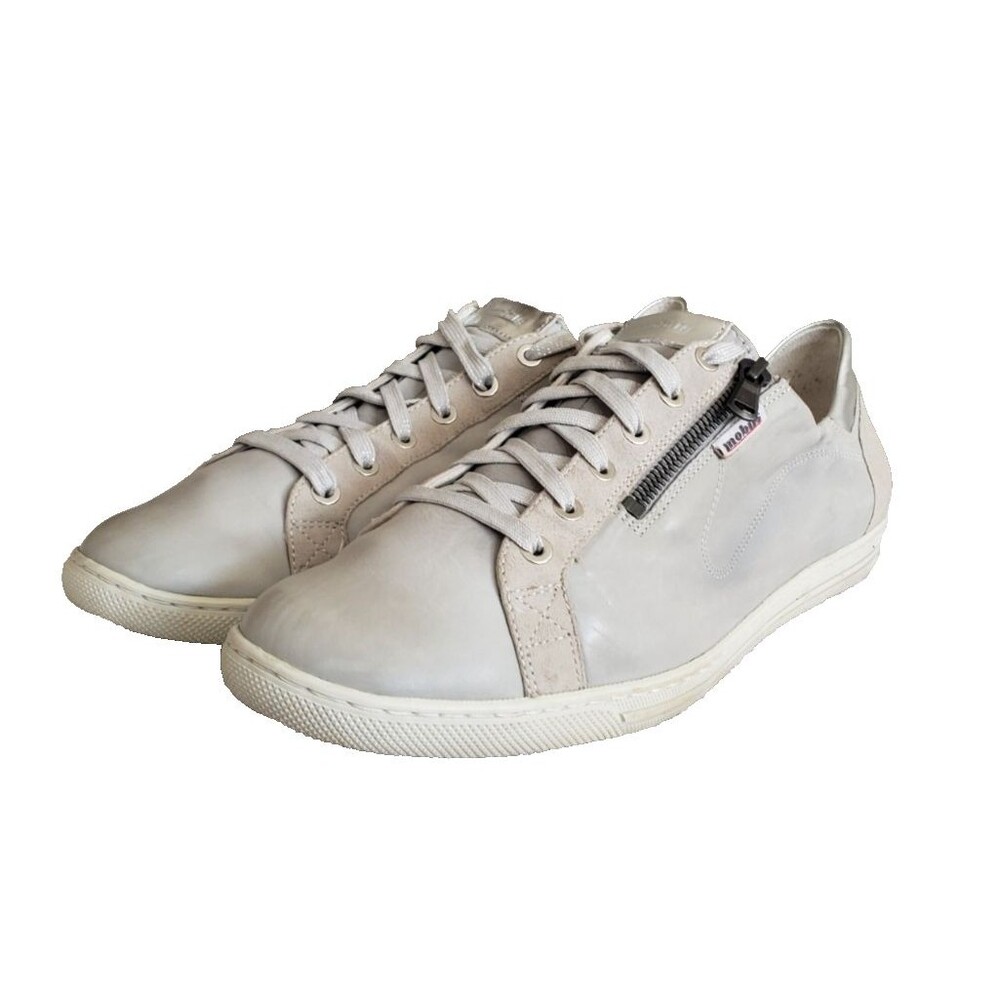 Mephisto Mobils Shoes Womens 11 Hawai Casual Low Top Sneakers Grey Leather Flats